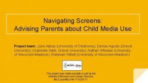 Navigating Screens Advising Parents about Child Media Use