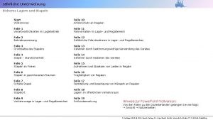 Jhrliche Unterweisung Sicheres Lagern und Stapeln Start Willkommen