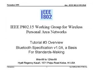 November 1999 doc IEEE 802 15 99139 r