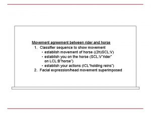 Movement agreement between rider and horse 1 Classifier