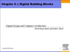 Chapter 5 Digital Building Blocks Digital Design and