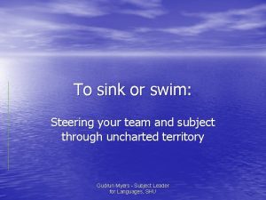 To sink or swim Steering your team and