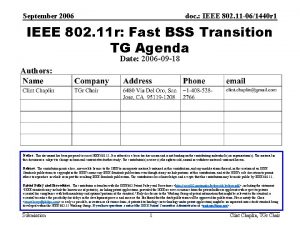 September 2006 doc IEEE 802 11 061440 r