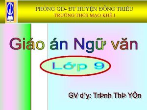 PHNG GD T HUYN NG TRIU TRNG THCS