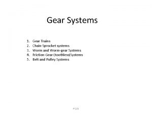 Gear Systems 1 2 3 4 5 Gear
