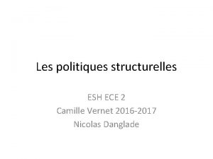 Les politiques structurelles ESH ECE 2 Camille Vernet