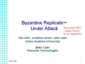 Byzantine Replication Under Attack Yair Amir Jonathan Kirsch