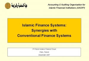 Accounting Auditing Organisation for Islamic Financial Institutions AAOIFI