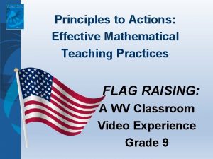 Principles to Actions Effective Mathematical Teaching Practices FLAG