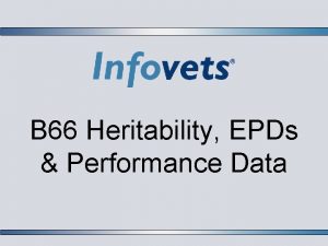 B 66 Heritability EPDs Performance Data Heritability q