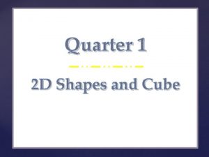 Quarter 1 2 D Shapes and Cube Quarter