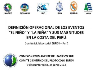 DEFINICIN OPERACIONAL DE LOS EVENTOS EL NIO Y