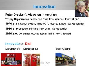Innovation Peter Druckers Views on Innovation Every Organization