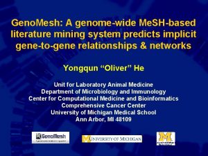 Geno Mesh A genomewide Me SHbased literature mining