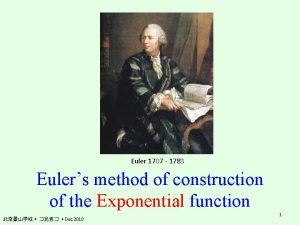 Euler 1707 1783 Eulers method of construction of