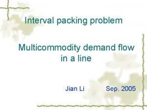 Interval packing problem Multicommodity demand flow in a