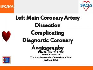 Left Main Coronary Artery Dissection Complicating Diagnostic Coronary