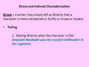 Direct and indirect characterization worksheet