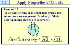 6 3 Apply Properties of Chords Theorem 6