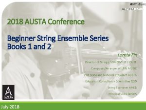 Wilfin Music 2018 AUSTA Conference Beginner String Ensemble