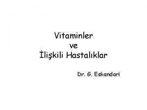 Vitaminler ve likili Hastalklar Dr G Eskandari Tiamin