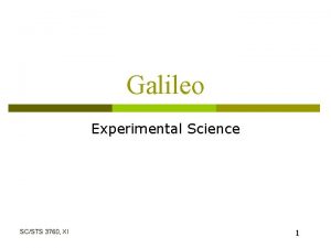Galileo Experimental Science SCSTS 3760 XI 1 Projectile