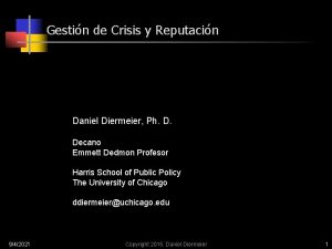 Gestin de Crisis y Reputacin Daniel Diermeier Ph