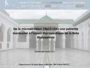 De la microdltion 19 p 13 chez une