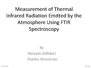 Measurement of Thermal Infrared Radiation Emitted by the