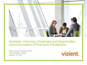 Biosimilar Pharmacy Challenges and Opportunities Joint Commission of