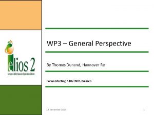 WP 3 General Perspective By Thomas Dunand Hannover