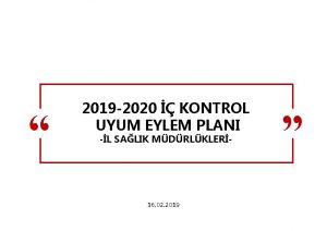 Strateji Gelitirme Bakanl 2019 2020 KONTROL UYUM EYLEM