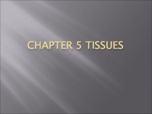 CHAPTER 5 TISSUES Introduction Cells are arranged in