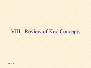 VIII Review of Key Concepts 942021 1 Complex