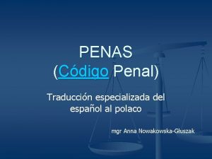 PENAS Cdigo Penal Traduccin especializada del espaol al