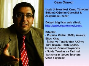 Ozan rmeci Uak niversitesi Kamu Ynetimi Blm retim