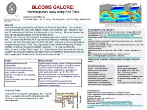 BLOOMS GALORE Interdisciplinary study using Red Tides http