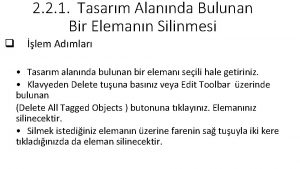 2 2 1 Tasarm Alannda Bulunan Bir Elemann