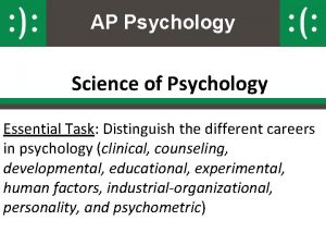 AP Psychology Science of Psychology Essential Task Distinguish