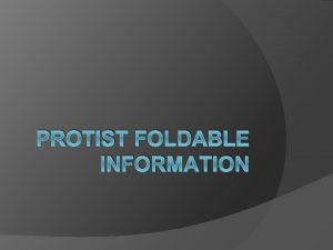 PROTIST FOLDABLE INFORMATION Amoeba Reproduces through binary fission