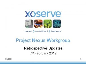 Project Nexus Workgroup Retrospective Updates 7 th February