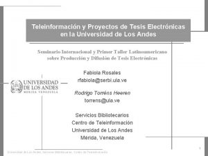 Teleinformacin y Proyectos de Tesis electrnicas en la