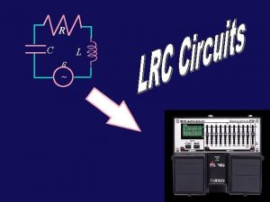 R C e L Today RLC circuits with