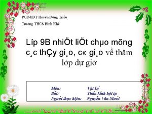 PGDT Huyn ng Triu Trng THCS Bnh Kh