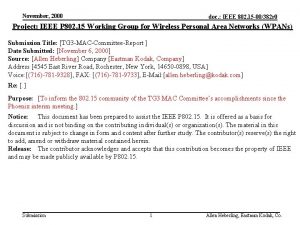 November 2000 doc IEEE 802 15 00382 r