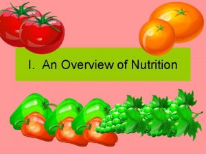 I An Overview of Nutrition A Food Choices