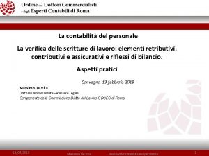 La contabilit del personale La verifica delle scritture