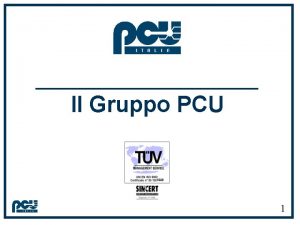 Il Gruppo PCU 0288 1 Il gruppo PCU