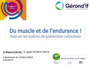 Du muscle et de lendurance valuer les actions