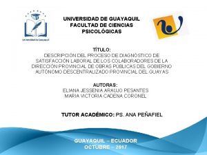 UNIVERSIDAD DE GUAYAQUIL FACULTAD DE CIENCIAS PSICOLGICAS TTULO